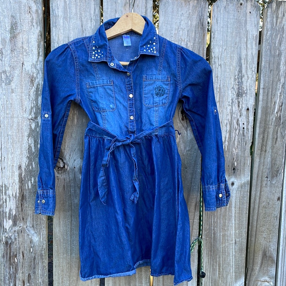 Justice Chambray Shirt Dress Sz 10